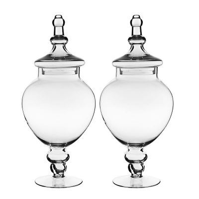 2 pcs Glass Candy Buffer Jar H-14.75" - 25" Apothecary (Multiple Sizes)