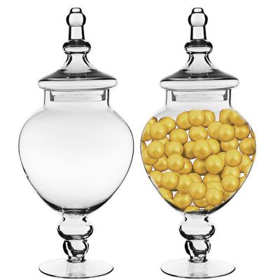 2 pcs Glass Candy Buffer Jar H-14.75" - 25" Apothecary (Multiple Sizes)