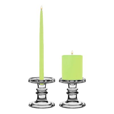 4.5" Classic Style Glass Taper & Pillar Candlestick