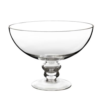 Glass Footed Fruit Bowl H-6" D-8" Terrarium Kitchen Pedestal Centerpiece