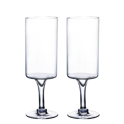 Glass Pedestal Candle Holder. H-20", Opening-5", Pack of 2