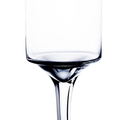 24" Contemporary Long Stem Glass Pillar Candle Holder