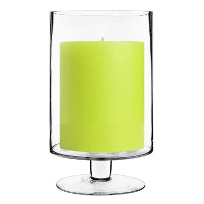 13.5" Contemporary Short Stem Glass Candle Holder