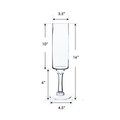16" Contemporary Glass Long Stem Candle Holder