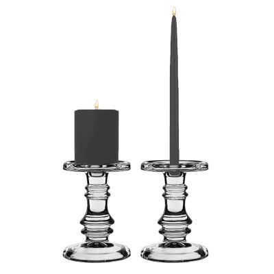 6.25" Classic Style Glass Taper & Pillar Candlestick