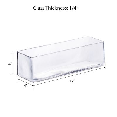 4" Long Rectangular Glass Vase