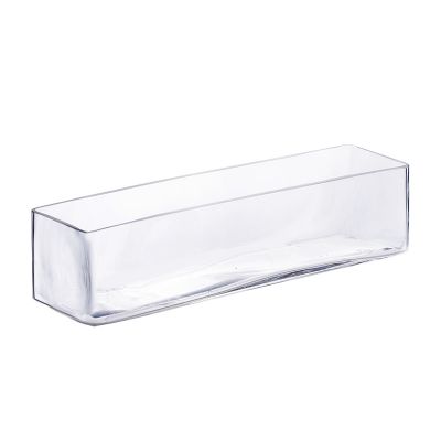 4" Long Rectangular Glass Vase Planter