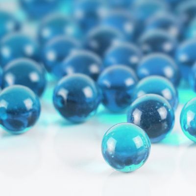 Glass Round Marbles Vase Fillers, Light Blue