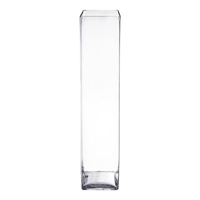 24" Decorative Square Glass Vase