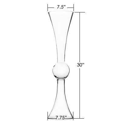 24" Reversible Glass Clarinet Trumpet Wedding Centerpiece Vase