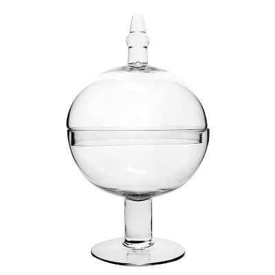 Set of 2 Glass Apothecary Jars Candy Buffet Containers - H: 16", 10"