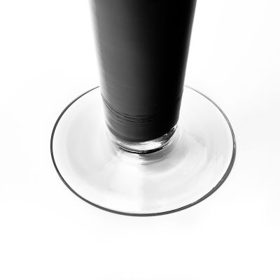 20" Black Glass Trumpet Centerpiece Vase