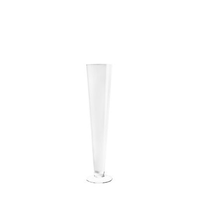 20" White Glass Trumpet Centerpiece Vase