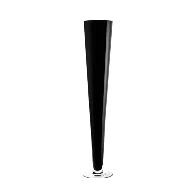 28" Black Glass Trumpet Wedding Centerpiece Vase