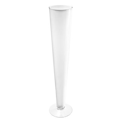 24" White Glass Trumpet Wedding Centerpiece Vase