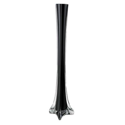 20" Black Glass Eiffel Tower Vases 
