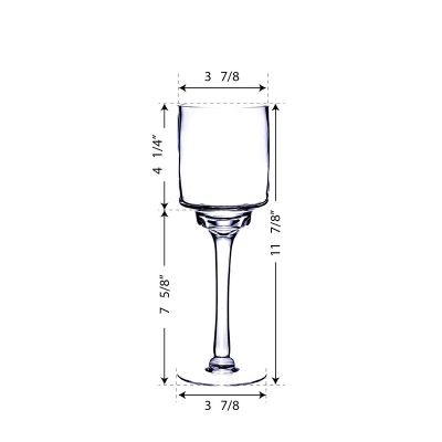 12" Elegant Long Stem Glass Candle Holder