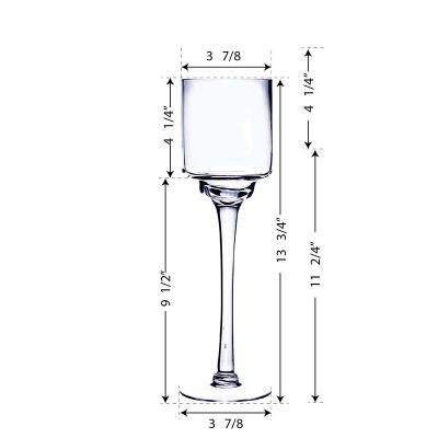 16" Elegant Long Stem Glass Candle Holder