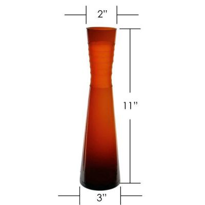 15" Decorative Olive Green Glass Vase