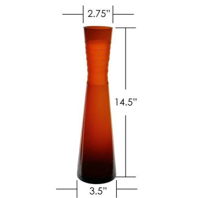 15" Decorative Olive Green Glass Vase