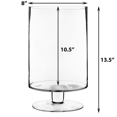 13.5" Contemporary Short Stem Glass Candle Holder