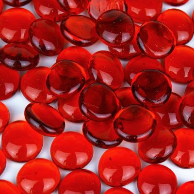 Red Flat Gemstone Bowl and Vase Fillers