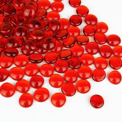 Red Flat Gemstone Bowl and Vase Fillers