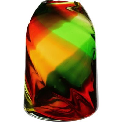 15" Decorative Olive Green Glass Vase