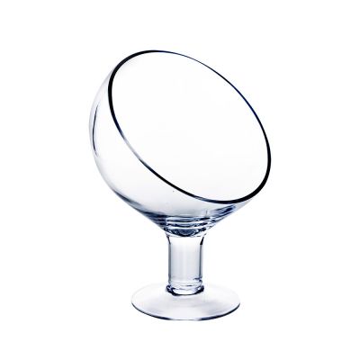 9" Short Stand Slant Cut Glass Satellite Candle Holder