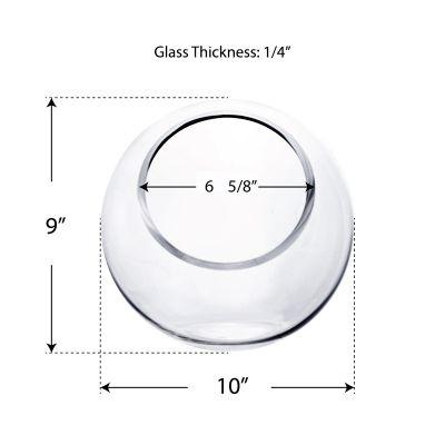 10" Decorative Glass Terrarium Slant Cut Asymmetrical Bubble Bowl