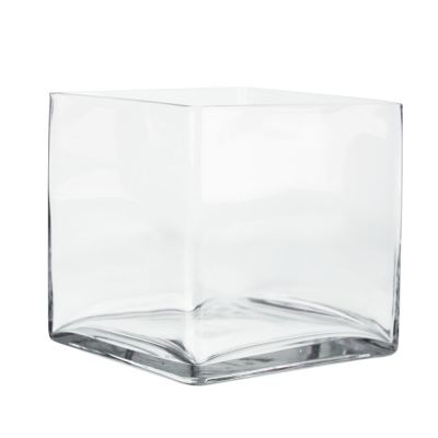8" Decorative Cube Glass Vase
