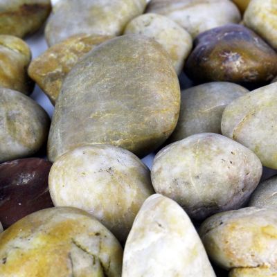1"-3" Natural River Pebble stones Amber Color Vase Fillers