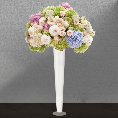 24" White Glass Trumpet Wedding Centerpiece Vase