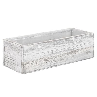 black wood rectangle planter box