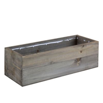 4" x 10" x 5" Rectangle Planter Wood Box with Plastic Liner