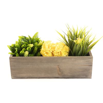 4" x 10" x 5" Rectangle Planter Wood Box with Plastic Liner