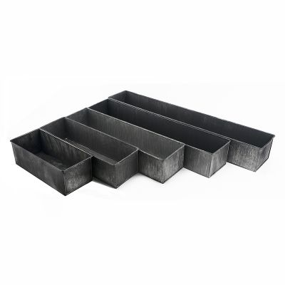 4"x28" Garden Planters Zinc Iron Grey Finish Rectangle Vase