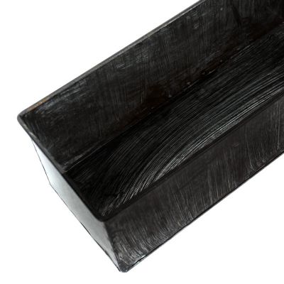 4"x24" Garden Planters Zinc Iron Grey Finish Rectangle Vase