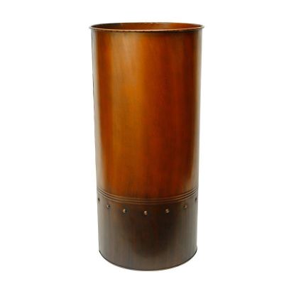 25" Garden Copper Zinc Metal Planter Cylinder Pot Vase