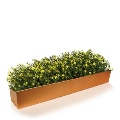 4" Zinc Rose Gold Finish 5"x24" Opening Rectangle Planter
