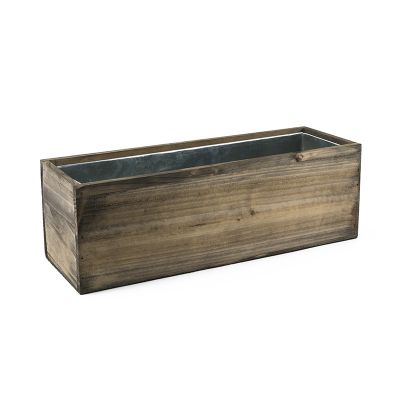 Wood Rectangle H-6" Planter Boxes with Zinc Liner, Multiple Sizes (Free Shipping)