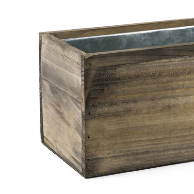Wood Rectangle H-6" Planter Boxes with Zinc Liner, Multiple Sizes (Free Shipping)