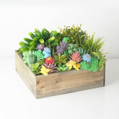 Wooden Planter Box H-4"  with Zinc Metal Liner, Multiple Sizes