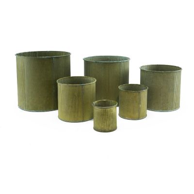 Zinc Metal Cylinder Planter Vase | Set of 6 Sizes H-3" - 8"